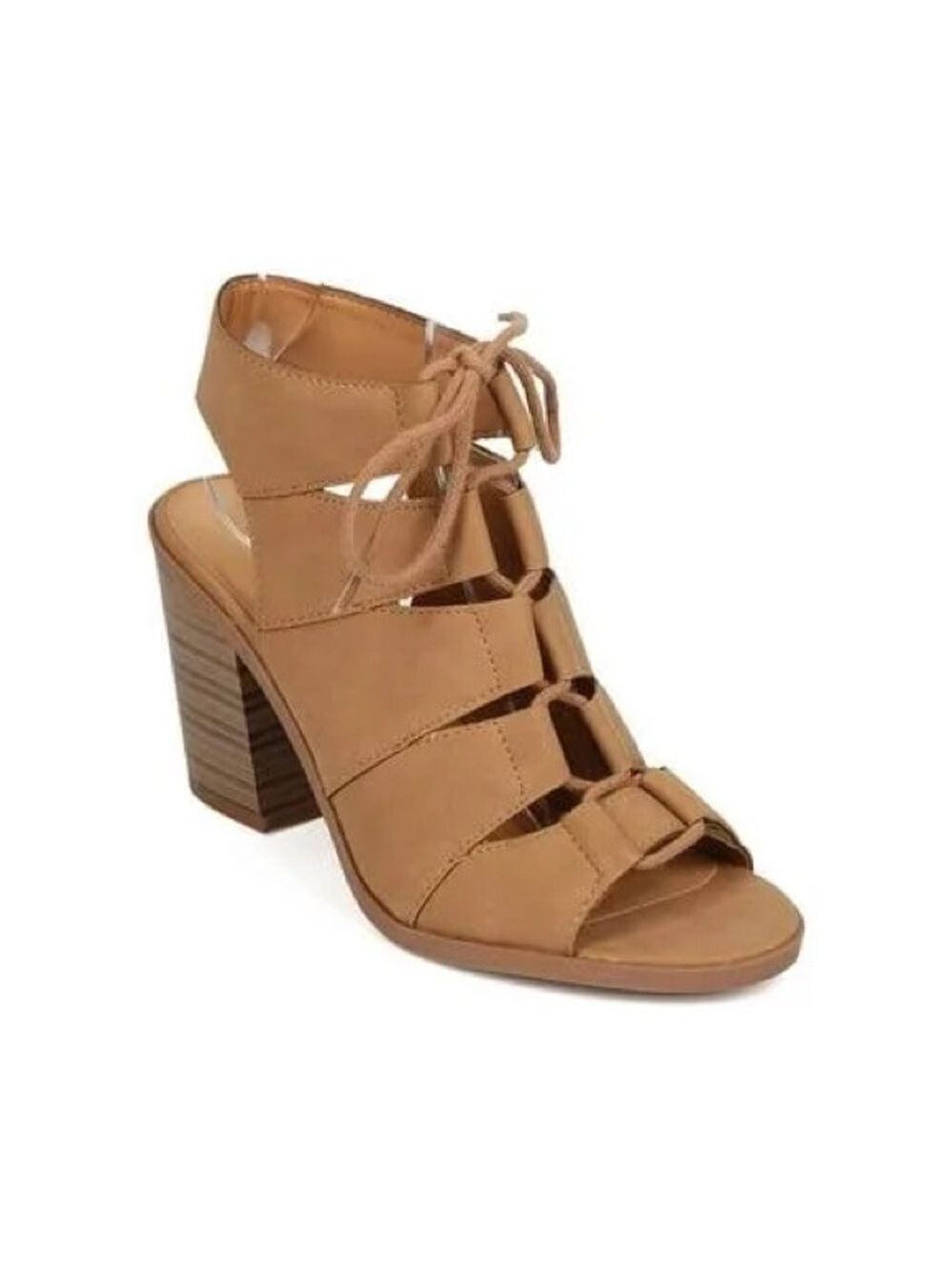 Soda Lace-up Peep-toe Heels 9